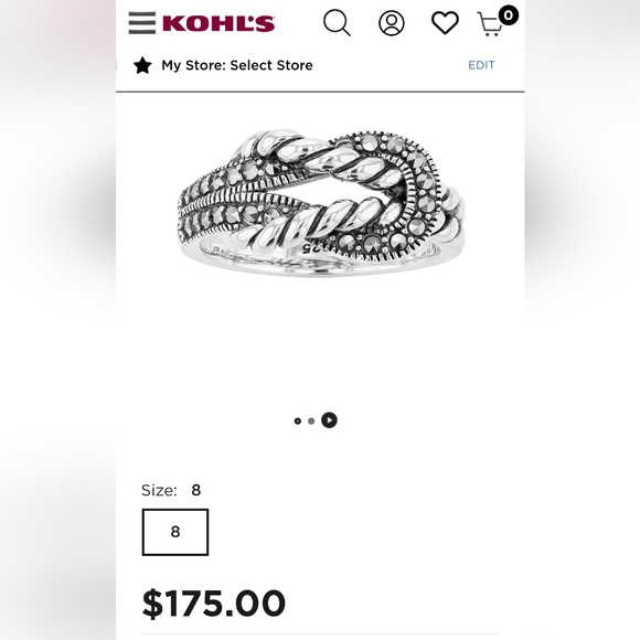 Marc Sterling Silver & Marcasite Twisted Rope Ring - Picture 9 of 9